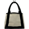 バレンシアガ BALENCIAGA ネイビーカバスS 339933 アイボリー/ブラック キャンバス レディース ハンドバッグ