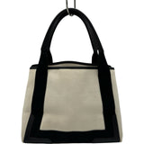 バレンシアガ BALENCIAGA ネイビーカバスS 339933 アイボリー/ブラック キャンバス レディース ハンドバッグ