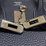 エルメス HERMES バーキン25 W刻 ブルーニュイ シルバー金具 トゴ レディース ハンドバッグ