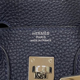 エルメス HERMES バーキン25 W刻 ブルーニュイ シルバー金具 トゴ レディース ハンドバッグ