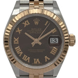 ロレックス ROLEX デイトジャスト28 279171 チョコ ピンクゴールド/ステンレススチール 自動巻き レディース 腕時計