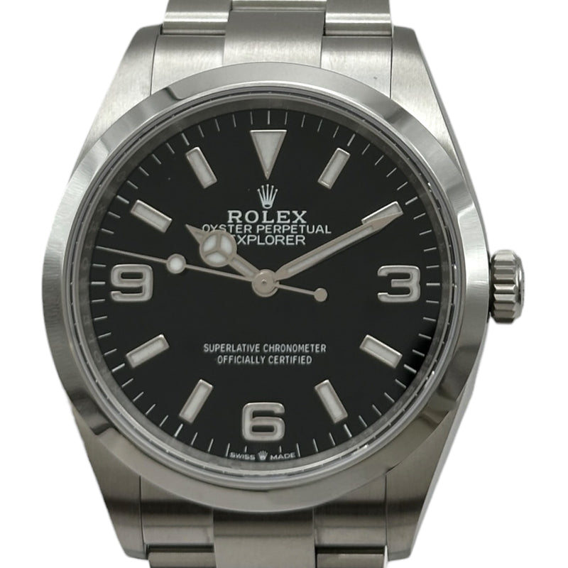 ロレックス好きの方 ステンレススチール 腕時計 ロレックス ROLEX エクスプローラー 36 124270 ブラック ステンレス