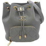 シャネル CHANEL ココマーク バケット チェーンショルダー AS2353 ライトグレー ゴールド金具 キャビアスキン レディース ショルダーバッグ