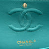 シャネル CHANEL Vステッチ チェーンショルダー A01166 23番台 ターコイズ ゴールド金具 ラム レディース ショルダーバッグ