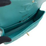 シャネル CHANEL Vステッチ チェーンショルダー A01166 23番台 ターコイズ ゴールド金具 ラム レディース ショルダーバッグ