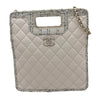 シャネル CHANEL マトラッセ 2WAY ショッピングバッグ 29番台 ホワイト ゴールド金具 カーフ/ツイード レディース ショルダーバッグ