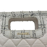シャネル CHANEL マトラッセ 2WAY ショッピングバッグ 29番台 ホワイト ゴールド金具 カーフ/ツイード レディース ショルダーバッグ