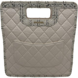 シャネル CHANEL マトラッセ 2WAY ショッピングバッグ 29番台 ホワイト ゴールド金具 カーフ/ツイード レディース ショルダーバッグ