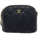 シャネル CHANEL マトラッセ ミニチェーンポーチ AP4000 ブラック ゴールド金具 キャビアスキン レディース ポーチ