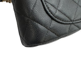 シャネル CHANEL マトラッセ ミニチェーンポーチ AP4000 ブラック ゴールド金具 キャビアスキン レディース ポーチ