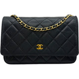 シャネル CHANEL マトラッセ チェーンウォレット AP0250 ブラック ゴールド金具 キャビアスキン レディース ウォレットチェーン