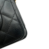 シャネル CHANEL マトラッセ チェーンウォレット AP0250 ブラック ゴールド金具 キャビアスキン レディース ウォレットチェーン