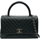 シャネル CHANEL ココハンドル29 Vステッチ A92991 29番台 ブラック シルバー金具 キャビア レディース ハンドバッグ