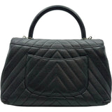 シャネル CHANEL ココハンドル29 Vステッチ A92991 29番台 ブラック シルバー金具 キャビア レディース ハンドバッグ