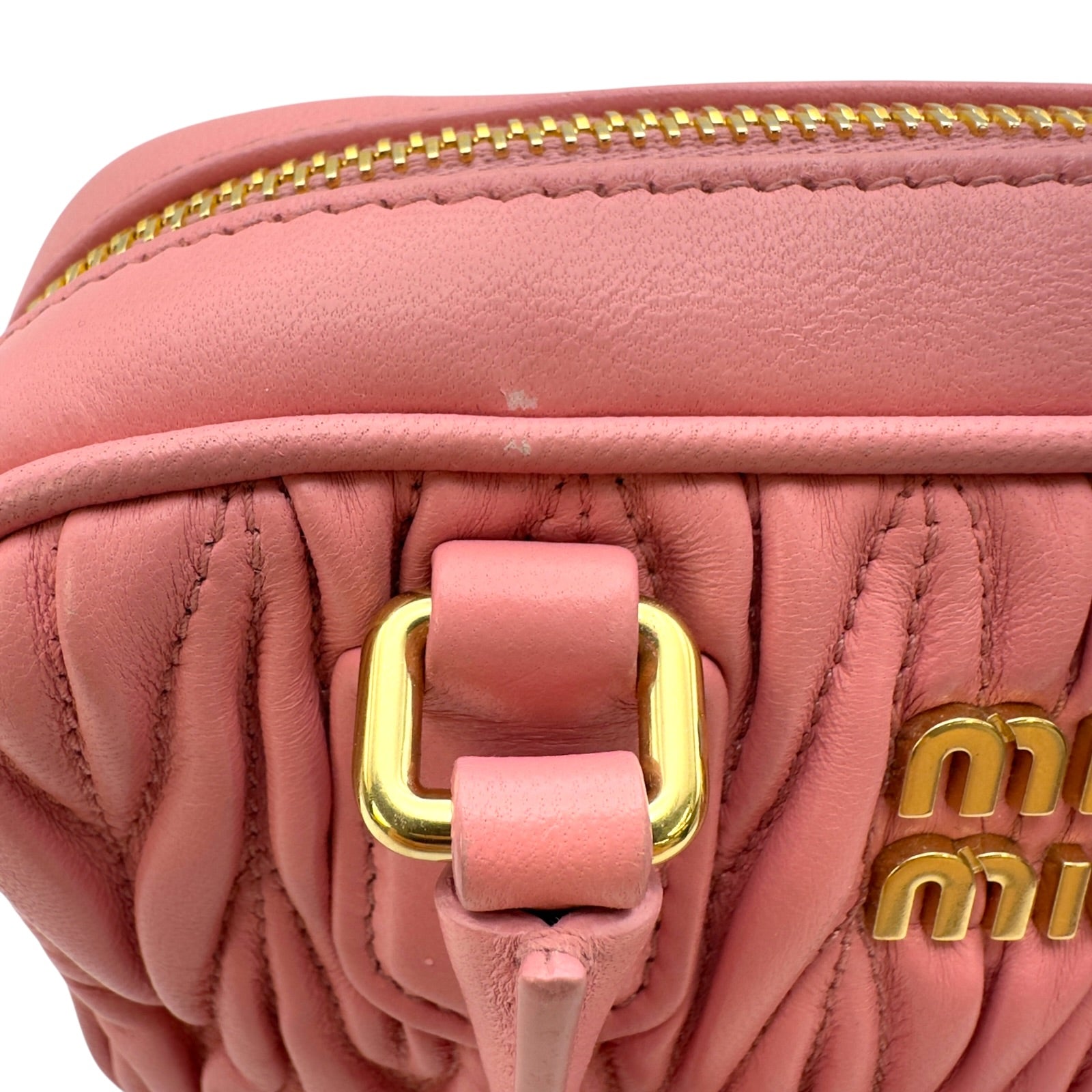 ミュウミュウ miu miu アルカディ マテラッセレザー ミニバッグ 5BP077 ピンク ゴールド金具 ナッパレザー レディース ショルダーバッグ ミュウミュウ miu miu アルカディ マテラッセレザー ミニバッグ 5BP077