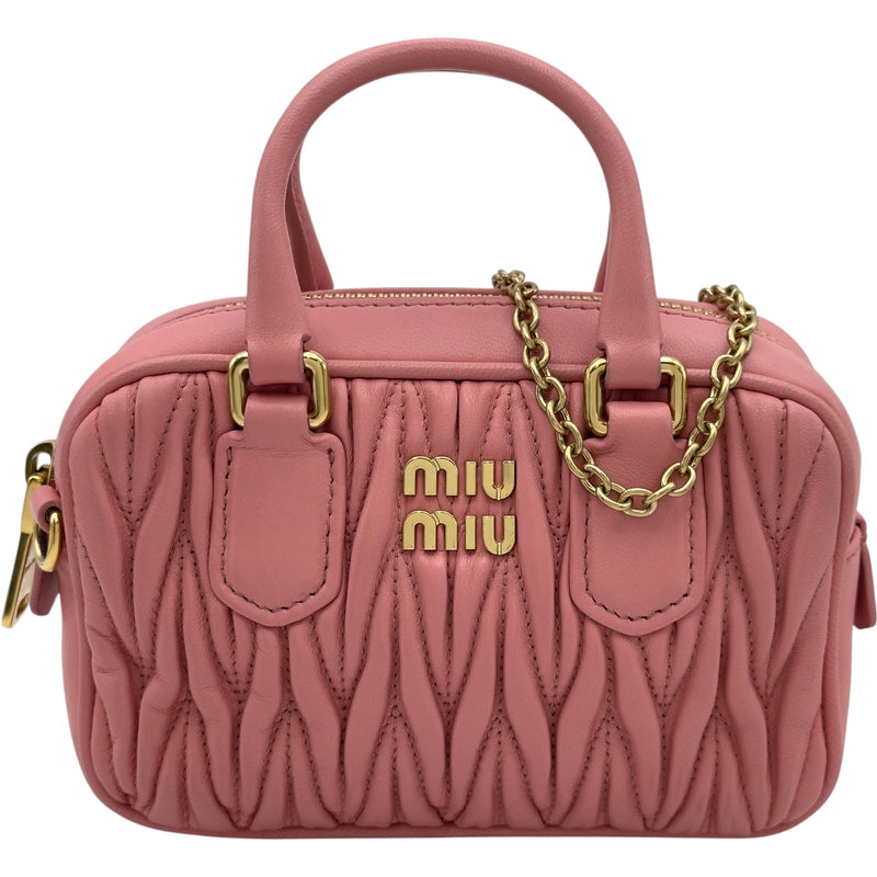 ミュウミュウ マテラッセ　マトラッセ　ミニバッグ　MIUMIU　ピンク ☆MiuMiu☆マテラッセ ハンドバッグ (MiuMiu/ショルダーバッグ