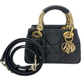 クリスチャン・ディオール Christian Dior レディ95.22 ミニ ブラック カナージュ/レザー レディース ハンドバッグ