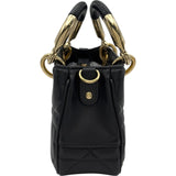 クリスチャン・ディオール Christian Dior レディ95.22 ミニ ブラック カナージュ/レザー レディース ハンドバッグ