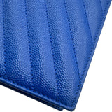 サンローラン SAINT LAURENT カサンドラ エンベロープ チェーンウォレット 393953 ブルー グレインカーフ レディース ウォレットチェーン