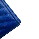 サンローラン SAINT LAURENT カサンドラ エンベロープ チェーンウォレット 393953 ブルー グレインカーフ レディース ウォレットチェーン