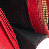 サンローラン SAINT LAURENT カサンドラ クラシック チェーンウォレット 377828 レッド グレインカーフ レディース ウォレットチェーン