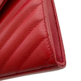 サンローラン SAINT LAURENT カサンドラ クラシック チェーンウォレット 377828 レッド グレインカーフ レディース ウォレットチェーン