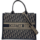 クリスチャン・ディオール Christian Dior ブックトート ミディアム MB24CZBB.M928 ネイビー ゴールド金具 オブリークジャガード レディース トートバッグ