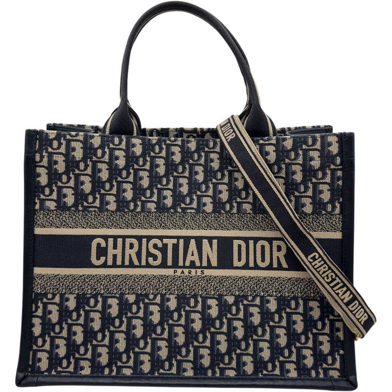 Christian Dior/ブックトート/ミディアム/ネイビー/証明書付き クリスチャン・ディオール Christian Dior ブックトート ミディアム