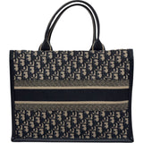 クリスチャン・ディオール Christian Dior ブックトート ミディアム MB24CZBB.M928 ネイビー ゴールド金具 オブリークジャガード レディース トートバッグ