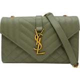 サンローラン SAINT LAURENT エンヴェロップ スモール 600195 グリーン系 キルティングレザー レディース ショルダーバッグ