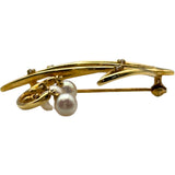 ミキモト MIKIMOTO リーフブローチ ゴールド K18 パール ジュエリー