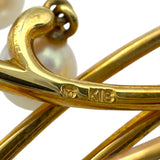 ミキモト MIKIMOTO リーフブローチ ゴールド K18 パール ジュエリー