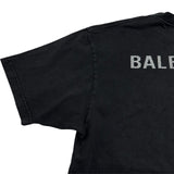 バレンシアガ BALENCIAGA ラインストーンロゴ半袖Tシャツ 641655 ブラック コットン メンズ 半袖シャツ