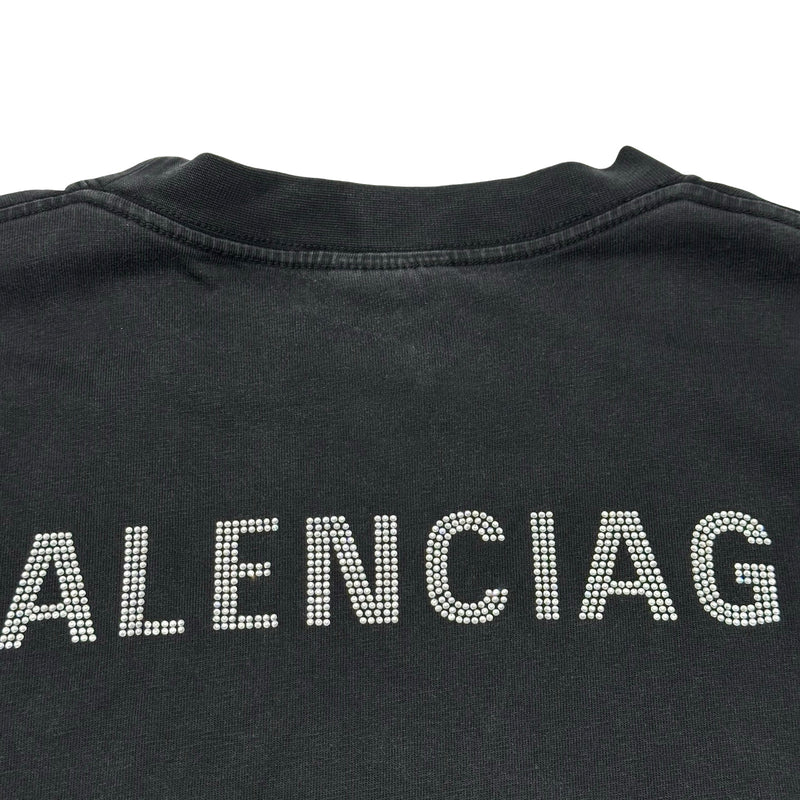 バレンシアガ BALENCIAGA ラインストーンロゴ半袖Tシャツ 641655