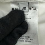 バレンシアガ BALENCIAGA バックロゴプリント長袖シャツ 556878 ホワイト コットン メンズ 長袖シャツ