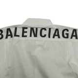 バレンシアガ BALENCIAGA バックロゴプリント長袖シャツ 556878 ホワイト コットン メンズ 長袖シャツ