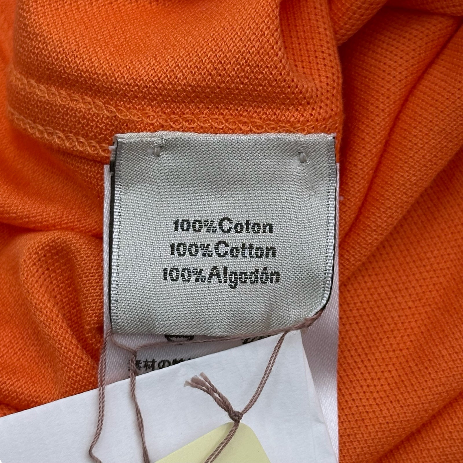 エルメス HERMES H刺繍ポケット半袖ポロシャツ オレンジ コットン