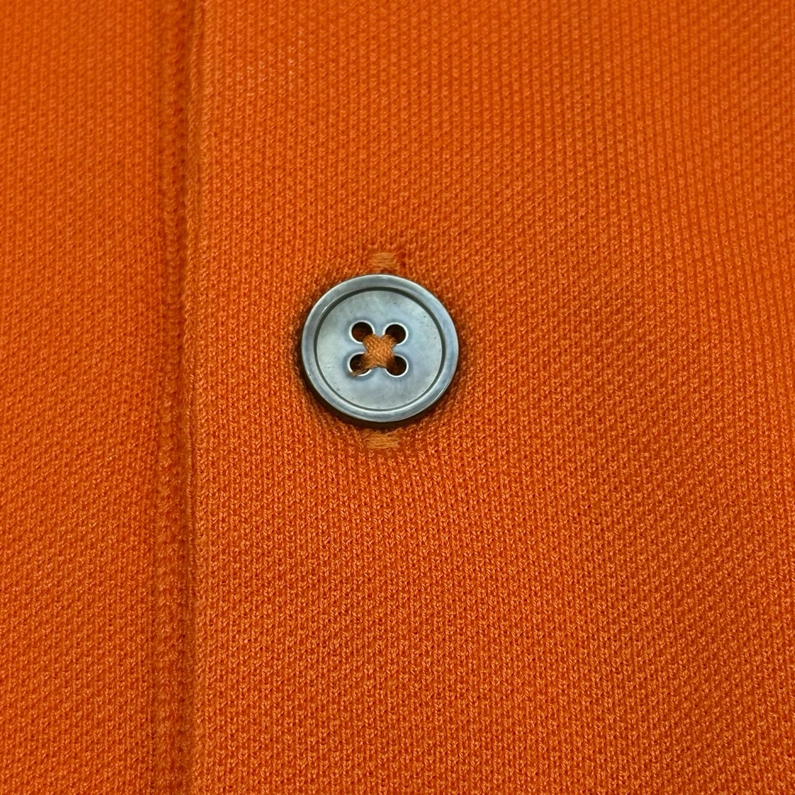 エルメス HERMES H刺繍ポケット半袖ポロシャツ オレンジ コットン