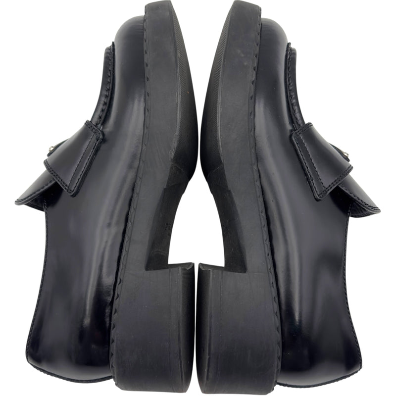 PRADA プラダ　ブラック レザー ローファー　サイズ6.5 プラダ PRADA ローファー ブラック レザー レディース ローファー