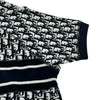 クリスチャン・ディオール Christian Dior オブリーク総柄ショートスリーブスウェットシャツ 113S06A4022 ネイビー コットン レディース スウェット