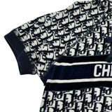 クリスチャン・ディオール Christian Dior オブリーク総柄ショートスリーブスウェットシャツ 113S06A4022 ネイビー コットン レディース スウェット