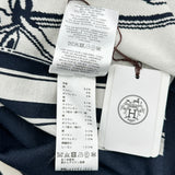 エルメス HERMES 無秩序半袖ニットシャツ 4E2654D6 ネイビー シルク レディース 半袖シャツ
