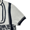 エルメス HERMES 無秩序半袖ニットシャツ 4E2654D6 ネイビー シルク レディース 半袖シャツ