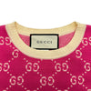 グッチ GUCCI GG総柄半袖ニットシャツ 555023 ピンク コットン レディース 半袖シャツ