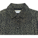 サンローラン SAINT LAURENT 長袖シャツワンピース 533056 ゴールド/ブラック ナイロン レディース ワンピース