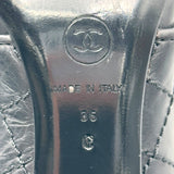 シャネル CHANEL ココマークキルティングショートブーツ ブラック レザー レディース ブーツ
