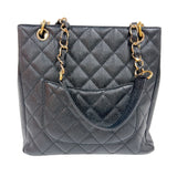 シャネル CHANEL PSTチェーントートバッグ A50994 ブラック/ゴールド金具 キャビアスキン レディース トートバッグ