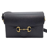 グッチ GUCCI ホースビット 1955 フラップショルダーバッグ 732314 ブラック ゴールド金具 レザー レディース ショルダーバッグ