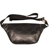 グッチ GUCCI GGエンボス ベルトバッグ 658582 ブラック GGエンボス レザー ユニセックス ボディバッグ
