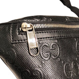グッチ GUCCI GGエンボス ベルトバッグ 658582 ブラック GGエンボス レザー ユニセックス ボディバッグ